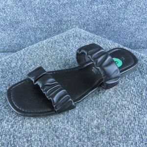Mariella Italy Women Slide Sandal Shoes Size 8 Medium‎ Black Leather